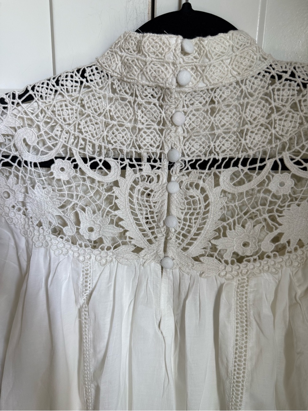 NWOT By Anthropologie High-Neck Lace Tunic Mini Dress with delicate lace overlay - Picture 8 of 11